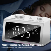 Multifunctional Ambient Sound Alarm Clock All-in-1 Bluetooth Speaker Clock Snooze Function for Heavy Sleepers, Adults, Dorm Room, Desk