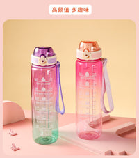 1L Transparent Gradient Space Cup Large Capacity Sports Water Bottle