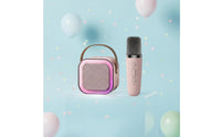 KTV Effects Wireless Handheld Transmitter and Speaker Set Noise Reduction Portable Bluetooth Singing Machine Colorful LED Lights Audio Equipment for Outdoor
