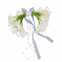 Elegant White Calla Lily Hand Floral Arrangement Long Lasting Calla Lily Bridal Floral Arrangement Realistic Look Ready to Use for Brides, Photo Photography