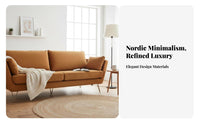 Upholstered 2-Seater Sofa Nordic design Two-Seater Loveseat Sturdy Metal Legs Living Room Furniture for partners, Students, Studio, Lounge Area, Bedroom