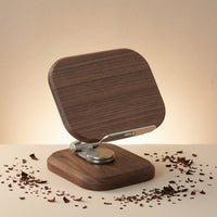 Phone Stand with Wooden Base Rotating Adjustable Desktop Phone Holder Sturdy Desktop Stand for Professionals, Nightstand
