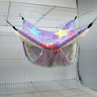 Breathable Hammock and Rat Hammock, Double-Layer Guinea Pig Cage Accessories, Hand-Sewn All-Season Hanging Bed in Starfish Violet