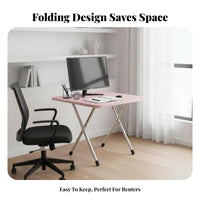 Space-Saving Foldable Rectangular Desk adaptable Rectangular foldable Table Easy Setup Portable Furniture Lightweight for Students, Street Vendors, Dorm Room, Small Apartment, Home Office, Camping