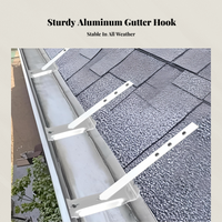 4 Pieces Aluminum Roof Gutter Hanger Rust Resistant Eaves Trough Hook Strong Strap Design Long Lasting for Outdoor, Shed, Gazebo