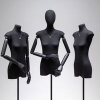 Black Mannequin Display Stand for Women's Clothing, Full Body, Wide Shoulder, Flat Body, for Store Window