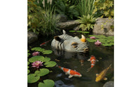 Waterproof Floating Rhino Statue Long-Lasting Outdoor Decoration Small for Aquarium