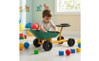 Wheelbarrow-Style Sand Cart Treaded Wheels Four-Wheel Sand Cart Black Seat Play Vehicle for Children