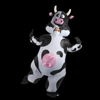 Inflatable Cow Costume Novelty Cow Pump up Costume Waterproof for Halloween