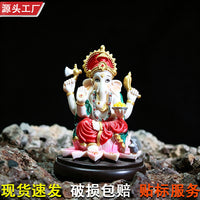 Ganesha Elephant God Resin Figurine Southeast Asian Decor
