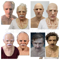 Halloween Old Man Mask with Hair for Cosplay