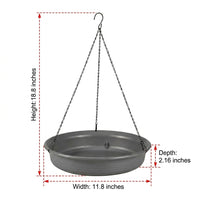 Hanging Bird Feeder and Decorative Bird Bath, Large Size Resin Tray with Drainage Holes, Round Mesh Feeder for Adult Garden and Outdoor Decor