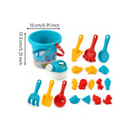 20 Pieces Smooth-Edged Beach Sand Toy Set Colorful Beach Pail with Molds Portable Sand Castle Building Kit Creative for Children