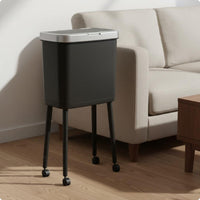 Tall Trash Can Luxury Style Raised Trash Bin with Lid Modern Look Household Storage for Living Room, Home