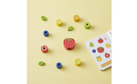 Fine Movement Skills Wooden Fruit Lacing Toy Hand-Eye Coordination Fruit Threading Toy Educational Wooden Threading Beads Color Matching for Toddlers, Kids, Babies, Preschool, Kindergarten