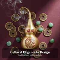 Hollow Copper Gourd Fine Craftsmanship Bagua Good Luck Gourd Feng Shui Wealth Calabash Easy to Clean Chinese Calabash Statue