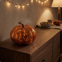Reflective Mirror Tile Pumpkin Photo Prop Mirror Pumpkin Decoration Sparkling Tabletop Accent