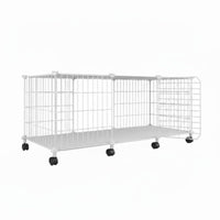 Large Space Multi-Level Cat Kennel Sturdy Construction Multi-Level Wire Kennel Easy to Clean Pet Enclosure Wheeled Base for Dog Owners, Indoor, Living Room, Bedroom, Apartment