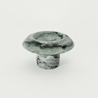 Marble Tray with Cylindrical Base Polished Mushroom Tray Sculptural for Living Room, Display Shelf, Study