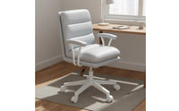 Comfortable Padded Computer Chair with Wheels Modern Design Rolling Swivel Task Chair Support Easy to Clean for Employees, Students, Workstation, Bedroom, Study Room