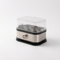 Countertop Egg Cooker Stainless Steel Electric Egg Cooker Breakfast Appliance Clear Lid Compact
