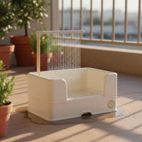 Wide Perch Rim Automatic Parrot Bathtub Detachable Design Bird Enclosure Water Fountain Splash Proof Electric Bird Shower for Aviary