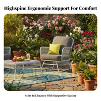 3 Pieces Highspine Design 3-Piece Balcony Bistro Set Woven design 3-Piece Wicker Seating Comfortable Outdoor Furnishing Relaxing Comfort for Apartment Dwellers, Homeowners, duos, Patio, Garden, rearyard, Porch
