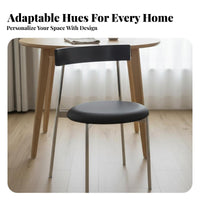 Retro Design Upholstered Chair with Metal Legs Mid-Century-Century Modern Design Household Furniture Comfortable Padded Seat Ergonomic Curved Backrest for Homeowners, Restaurant Owners, Home Office Workers