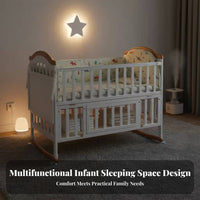 Wheeled Bedside Sleeper Bassinet Rocking Function Transformable Bedside Sleeper Extendable Design Infant Sleeper for Newborns, Young Children