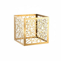 Stainless Steel Metal Pastry Display Riser Creative Shape Square Cake Display Stand Multi-Functional Hollow Geometric Dessert Intended for Buffet, Afternoon Tea, Wedding, Party