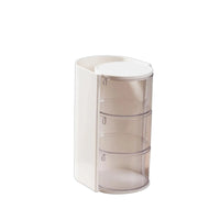 Dustproof Makeup Sponge Organizer Multi-Functional Rotating Makeup Brush holder High Capacity Dressing Table Organizer Tool Container