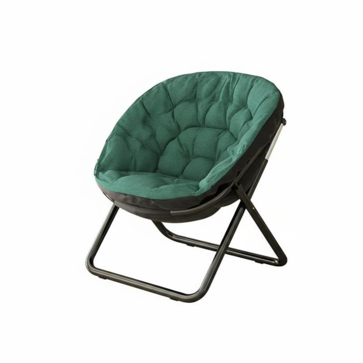 Foldable Design Cushioned Saucer Chair Space-Saving Indoor Seating Ergonomic Comfort Accent Seat No Assembly Required for Students, Young Adults, Gamers, Dorm Room, Small Compact Areas, Bedroom, Reading Nook
