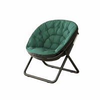 Foldable Design Cushioned Saucer Chair Space-Saving Indoor Seating Ergonomic Comfort Accent Seat No Assembly Required for Students, Young Adults, Gamers, Dorm Room, Small Compact Areas, Bedroom, Reading Nook