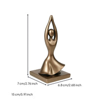 Bronze Meditative Figurine Stylized Sculpture with Base Sculptural Woman Sculpture Abstract for Yogi, Desktop