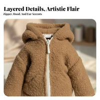 11.8 Inch Doll Clothes Easy to Wear Soft Doll Jacket Stylish Look Miniature Hooded Tops for BJD Hobbyists