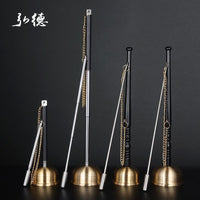 Taiwan Hand Bell Brass Temple Ritual Percussion with Wooden Handle