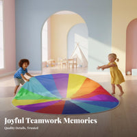 Kids Rainbow Parachute Team Building Rainbow Play Parachute Colorful Design Cooperative Game for Preschoolers, Children, Kindergarten, School, Parties