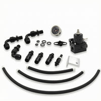 AN6 Fittings EFI Fuel Pressure Regulator Kit Aluminum Adjustable Fuel Pressure Regulator Braided Hoses Vehicle Part Mounting Bracket