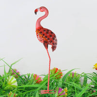 Rosy Flamingo Yard Art Lifelike Design Flamingo Garden Sculpture Standing Avian Sculpture Vivid Color Lawn Decoration Stable