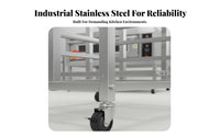 Stainless Steel Cooking Rack Heavy Duty Rolling Bakery Cart Locking Casters Commercial Bakery Rack for Culinary Experts, Caterers, Cafeteria