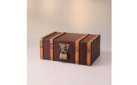 Vintage Wooden Chest Antique Style Keepsake Box with Hinged Lid Compact for Photography Props
