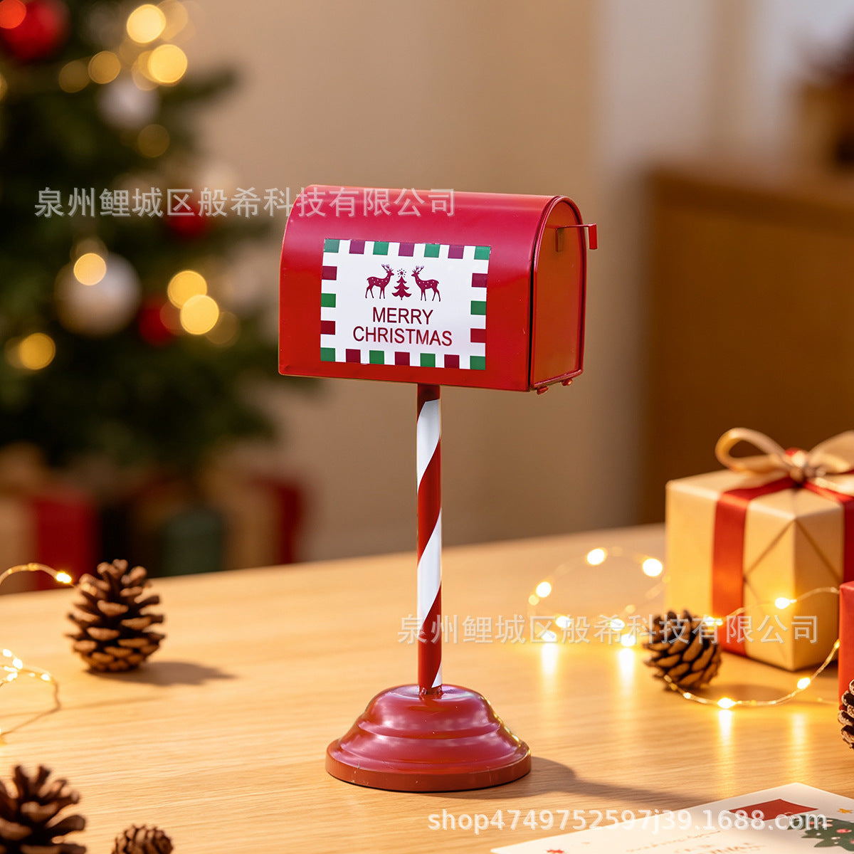 Iron Christmas Mailbox Decorative Ornament for Home