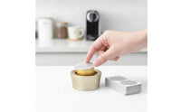 100 Pieces Coffee Capsule Lid with Base Refillable Aluminum Foil Lid with Brush Coffee Capsule Foil Lids for Drinkers