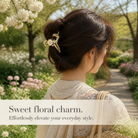 Hand-Painted Floral Hair Claw Clip for Women, Sweet Girls' Temperament Shark Clip for Back of Head