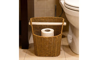 Rattan Toilet Use Paper Holder Slightly Tapered Woven Bathroom Basket Decorative
