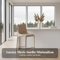 Nordic Design Saddle Seat High Stool with Backrest Light Luxury Saddle Seat Stool Modern Minimalist Counter Chair utilitarian Design for Bar Owners, Interior Designers, homeowners, Kitchen Island, Pub, Restaurant, morning dining corner