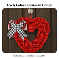 Valentine's Day Wreath Romantic Design Artificial Floral Wreath Handcrafted Aesthetic Wall Hanging for Homeowners, Gift Benefactors, Hotel, Restaurant