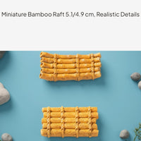 Mini Bamboo Raft Model, Floating Resin Boat Decor