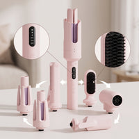 Hair Styling Device with Interchangeable Heads Multifunctional All-Purpose Hair Styling Tool Portable Air Styling Tool for Commuters, Travel