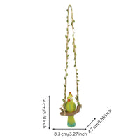 Woven Parrot Swing Decor Easy to Hang Green Parrot Hanging Ornament Colorfast